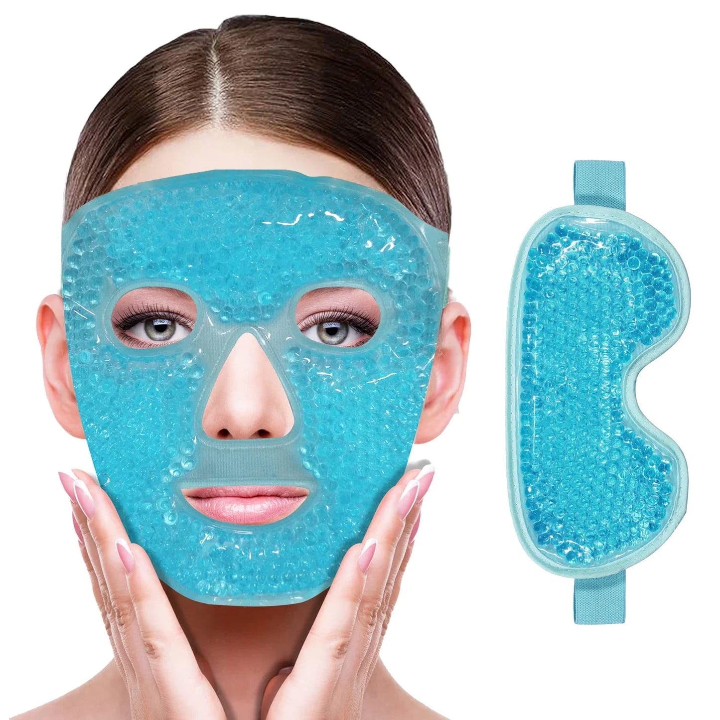 Gel Cooling Ice Face Eye Mask Facial Mask Hot Cold Compress Pack Gel Bead Cold Face Eye Mask Ice Pack Compress Sleeping Face SPA