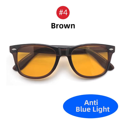 Night Vision Blue Light Blocking Glasses Men Square Computer Eye Eyeglasses Gaming Women Orange Eyewear
