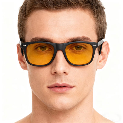 Night Vision Blue Light Blocking Glasses Men Square Computer Eye Eyeglasses Gaming Women Orange Eyewear