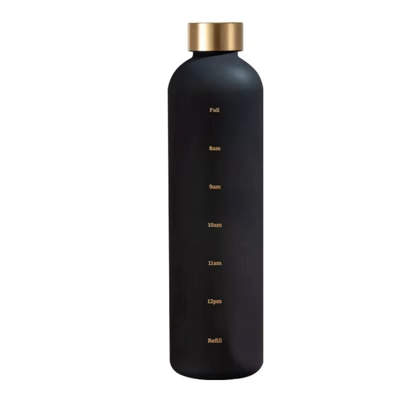 1 Liters Water Bottle Motivational Drinking Bottle Sports Water Bottles with Time Marker Stickers Portable Reusable Plastic Cups