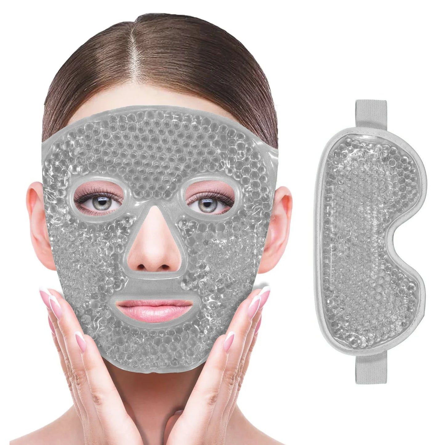 Gel Cooling Ice Face Eye Mask Facial Mask Hot Cold Compress Pack Gel Bead Cold Face Eye Mask Ice Pack Compress Sleeping Face SPA