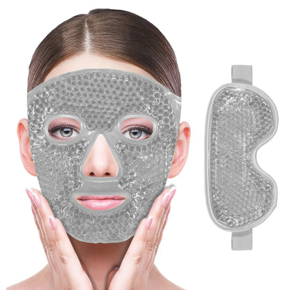 Gel Cooling Ice Face Eye Mask Facial Mask Hot Cold Compress Pack Gel Bead Cold Face Eye Mask Ice Pack Compress Sleeping Face SPA