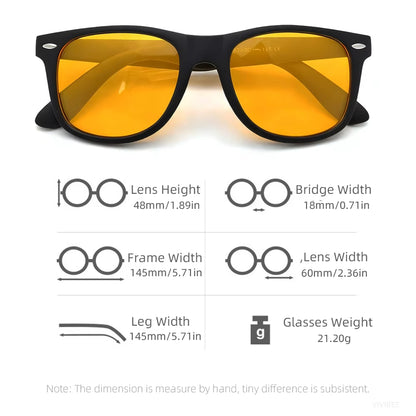 Night Vision Blue Light Blocking Glasses Men Square Computer Eye Eyeglasses Gaming Women Orange Eyewear