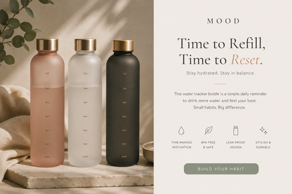 Motivational Time Marker Water Bottle