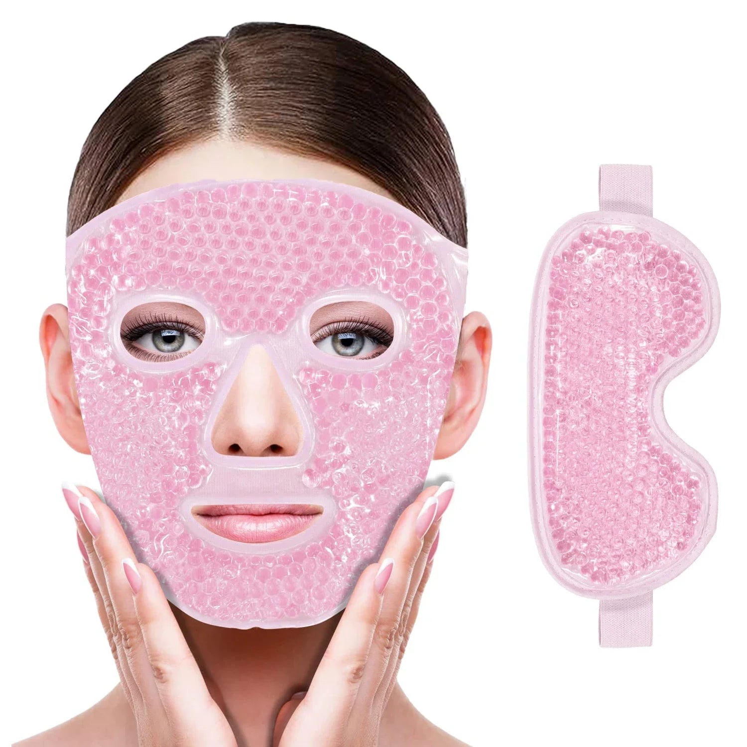 Gel Cooling Ice Face Eye Mask Facial Mask Hot Cold Compress Pack Gel Bead Cold Face Eye Mask Ice Pack Compress Sleeping Face SPA