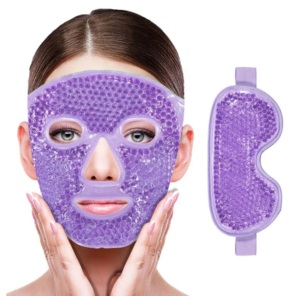 Gel Cooling Ice Face Eye Mask Facial Mask Hot Cold Compress Pack Gel Bead Cold Face Eye Mask Ice Pack Compress Sleeping Face SPA